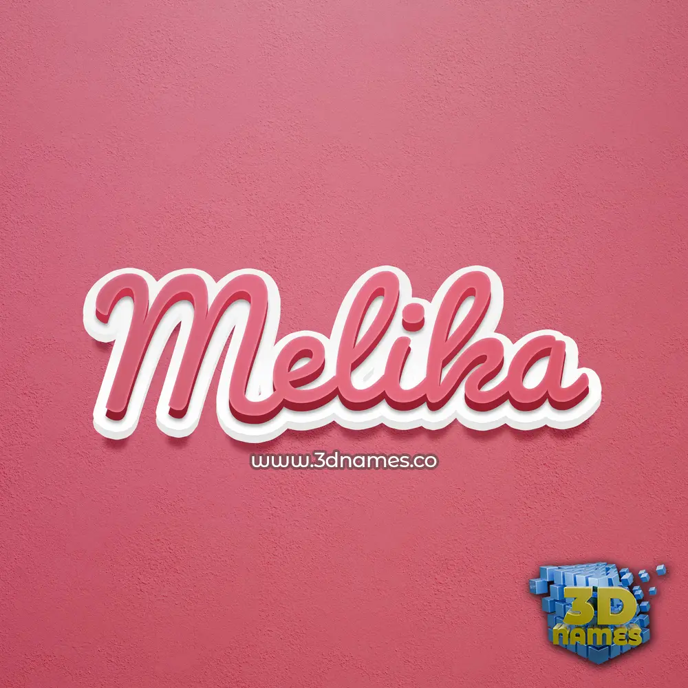melika in Red Scribble style - 3D name wallpaper