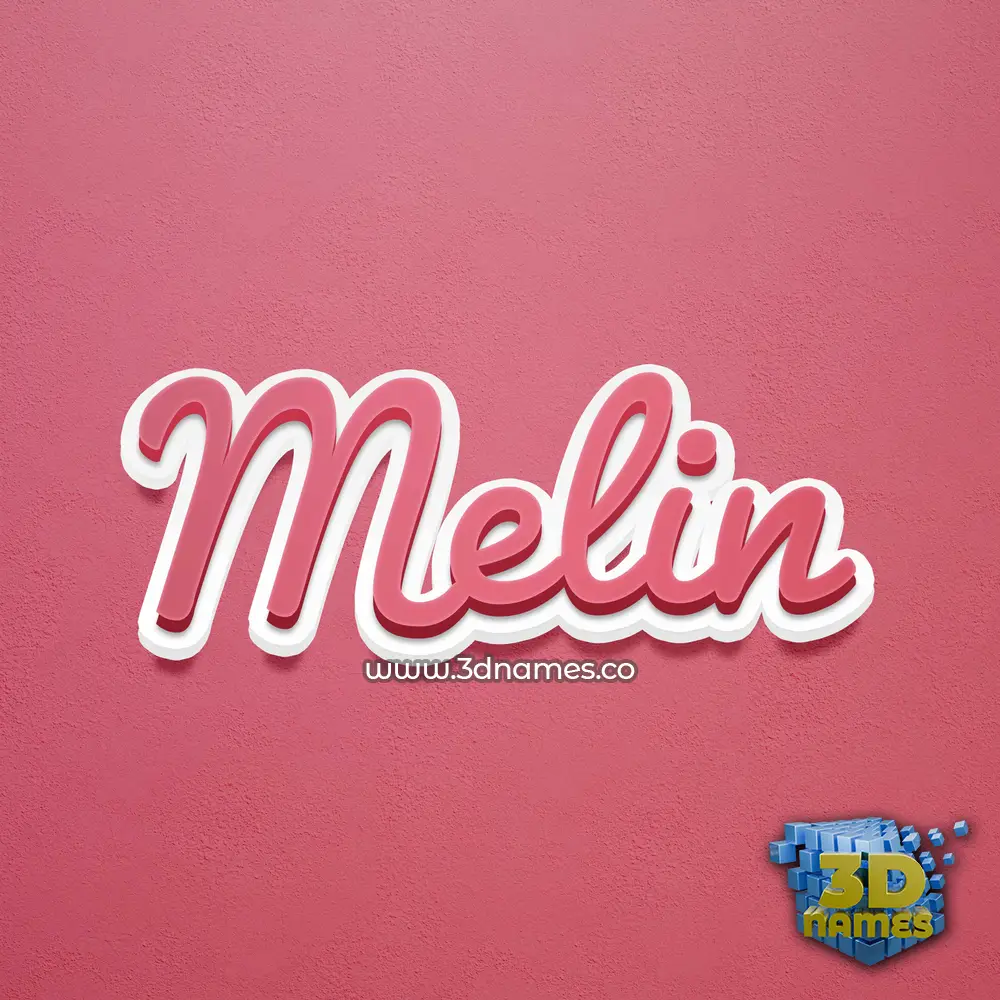 melin in Red Scribble style - 3D name wallpaper