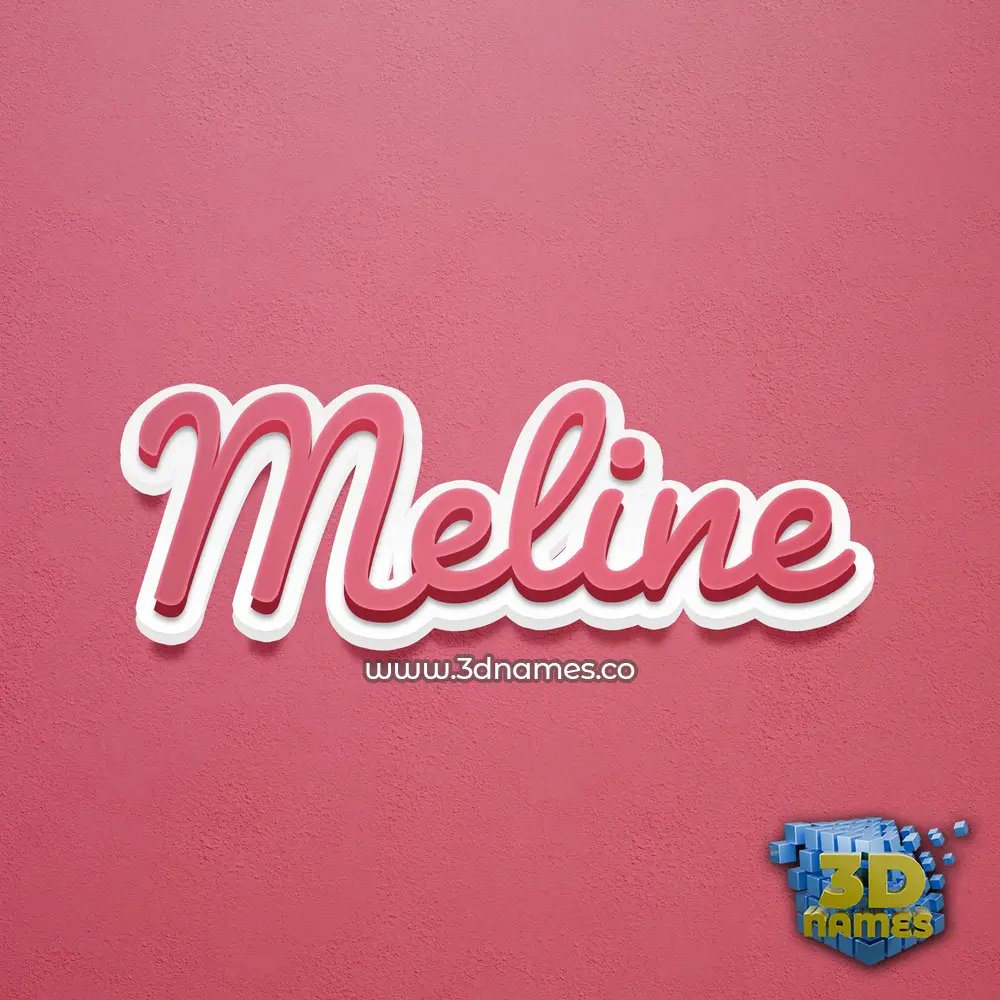 meline in Red Scribble style - 3D name wallpaper