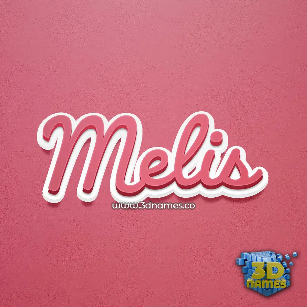 melis in Red Scribble style - 3D name wallpaper