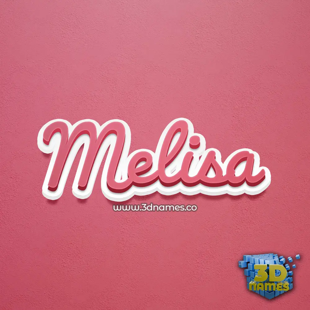 melisa in Red Scribble style - 3D name wallpaper