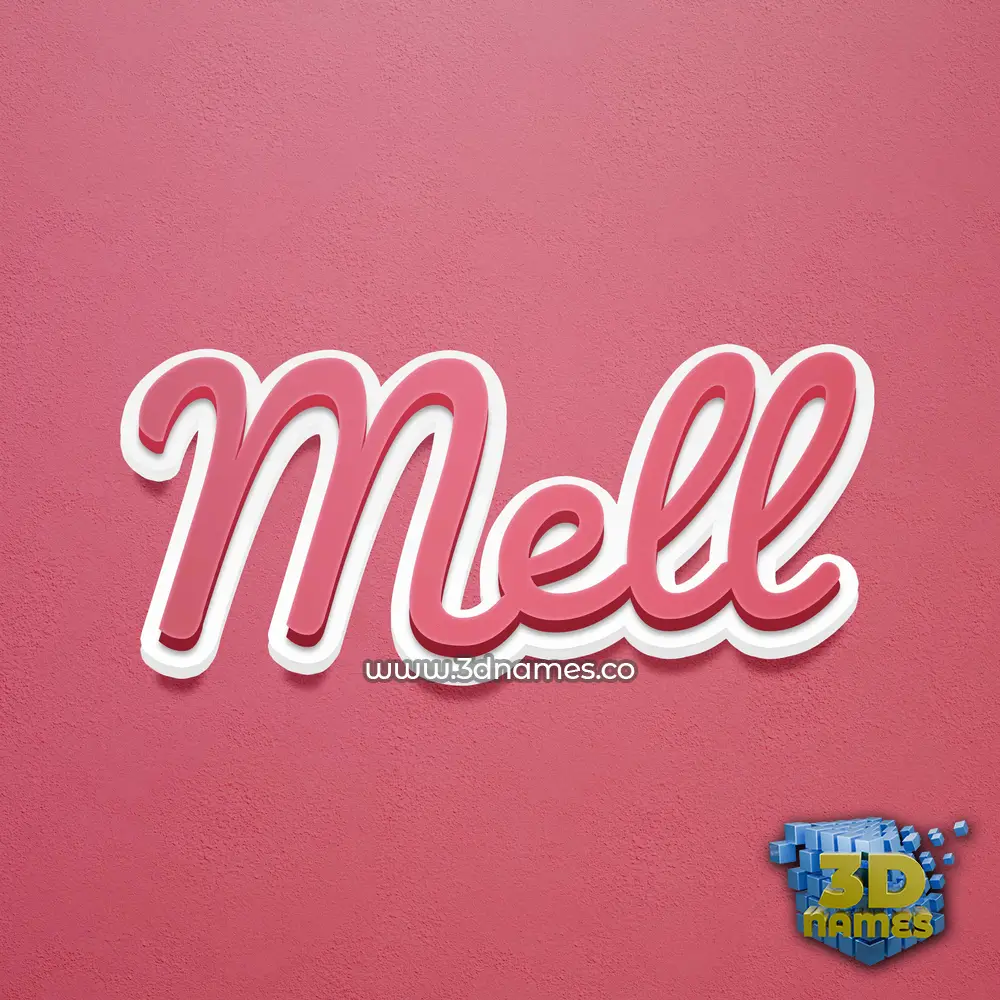 mell in Red Scribble style - 3D name wallpaper