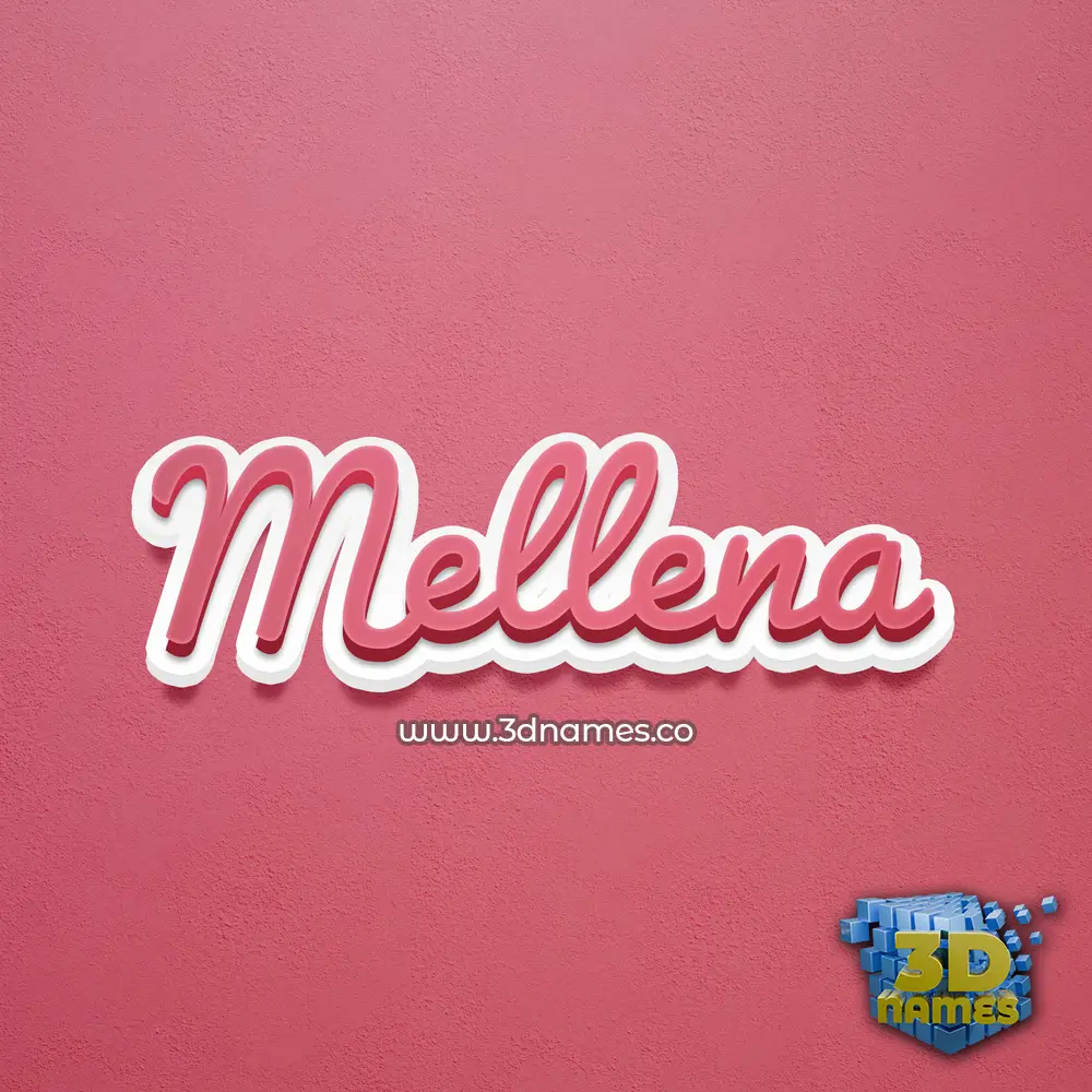 mellena in Red Scribble style - 3D name wallpaper