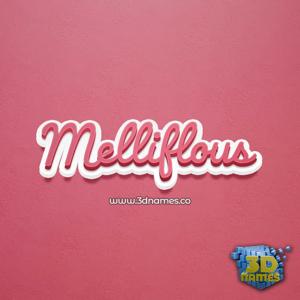melliflous in Red Scribble style - 3D name wallpaper