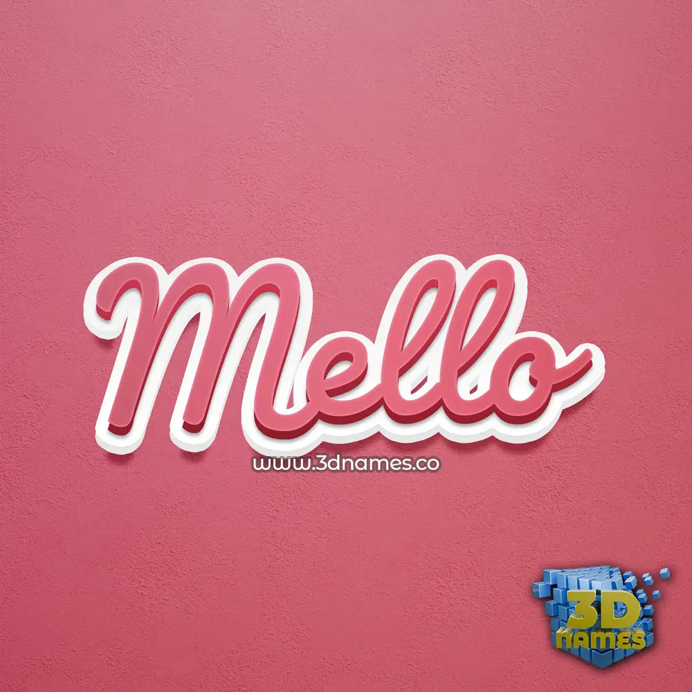 mello in Red Scribble style - 3D name wallpaper