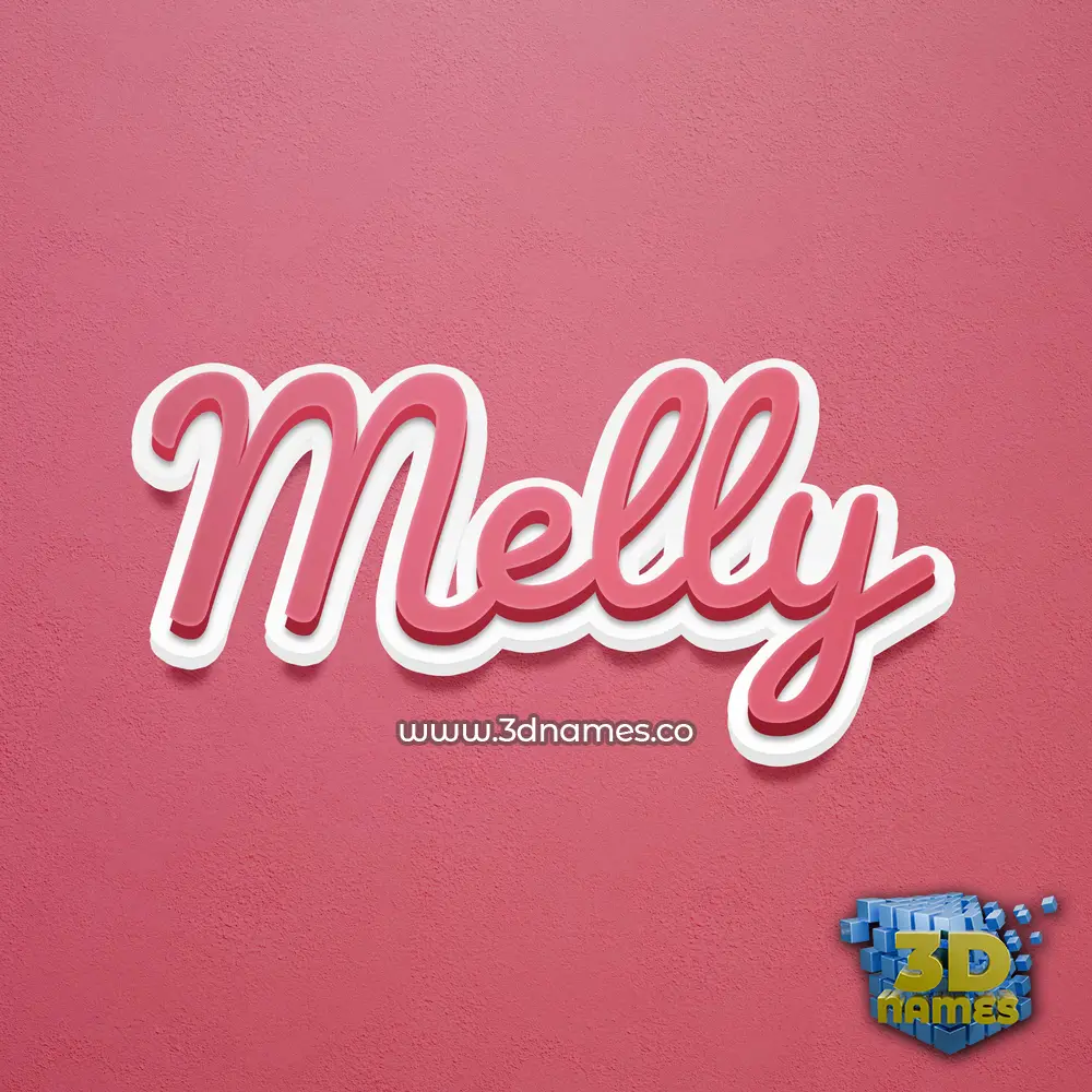 melly in Red Scribble style - 3D name wallpaper