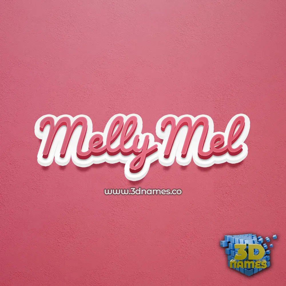 melly mel in Red Scribble style - 3D name wallpaper