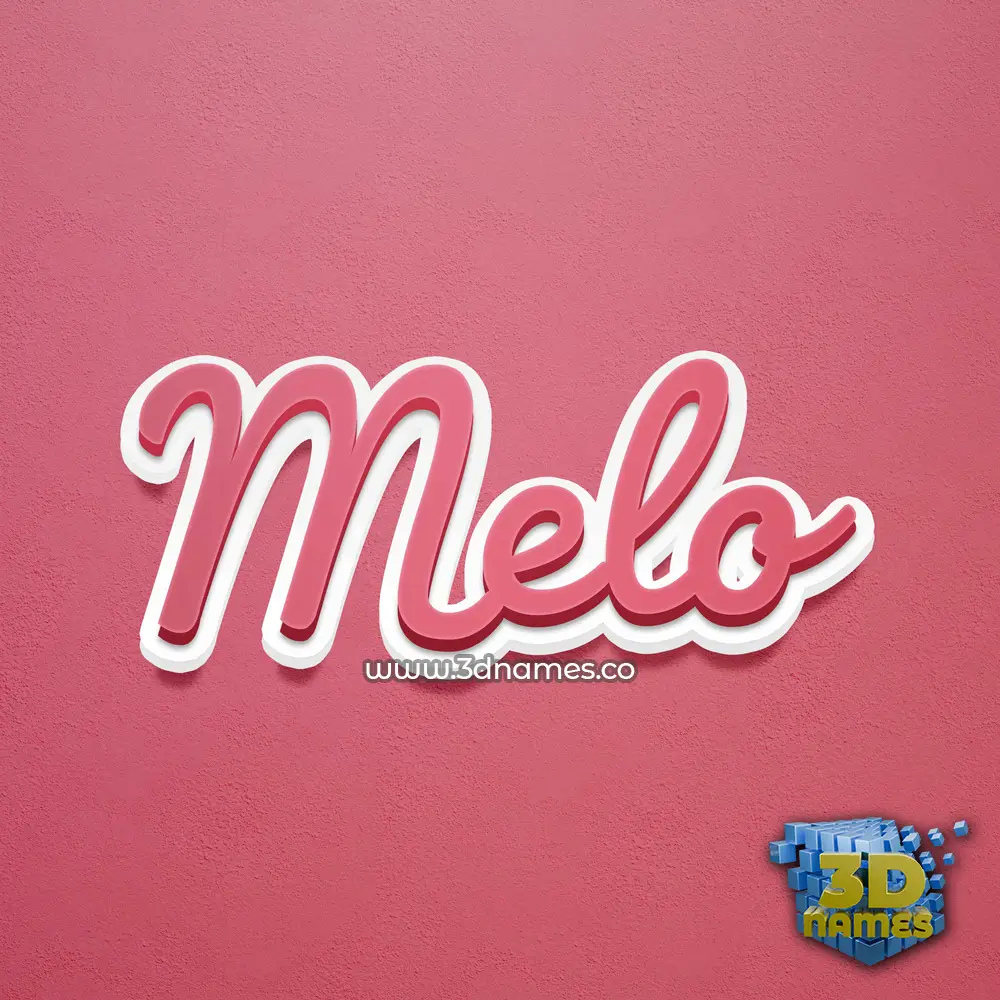 melo in Red Scribble style - 3D name wallpaper