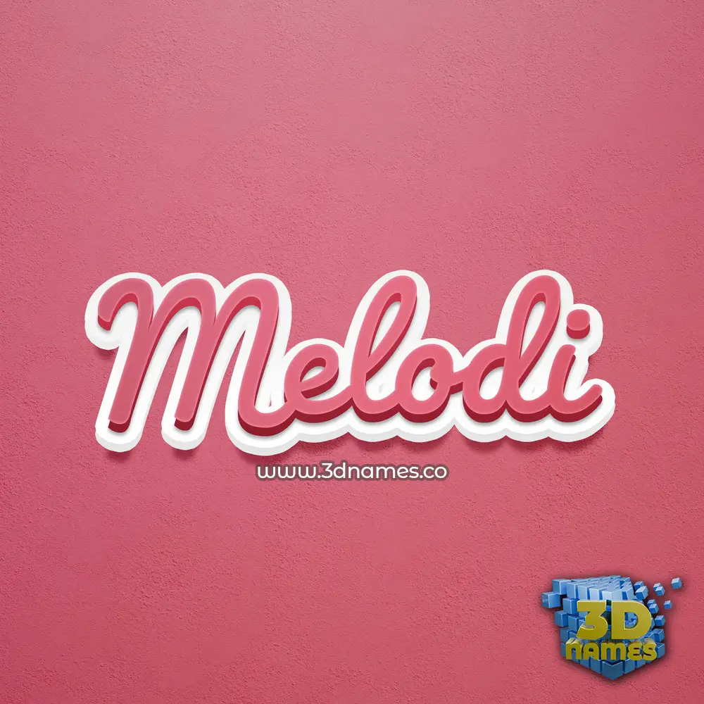 melodi in Red Scribble style - 3D name wallpaper