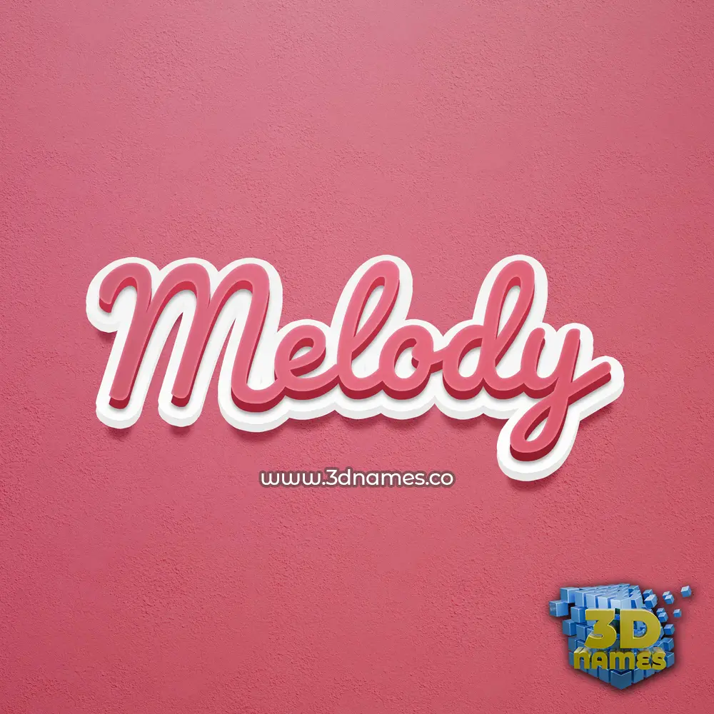 melody in Red Scribble style - 3D name wallpaper
