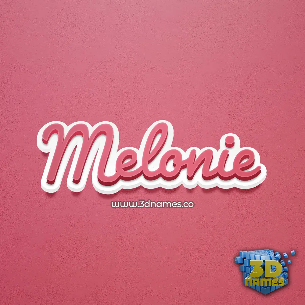 melonie in Red Scribble style - 3D name wallpaper