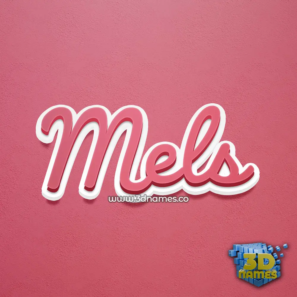 mels in Red Scribble style - 3D name wallpaper