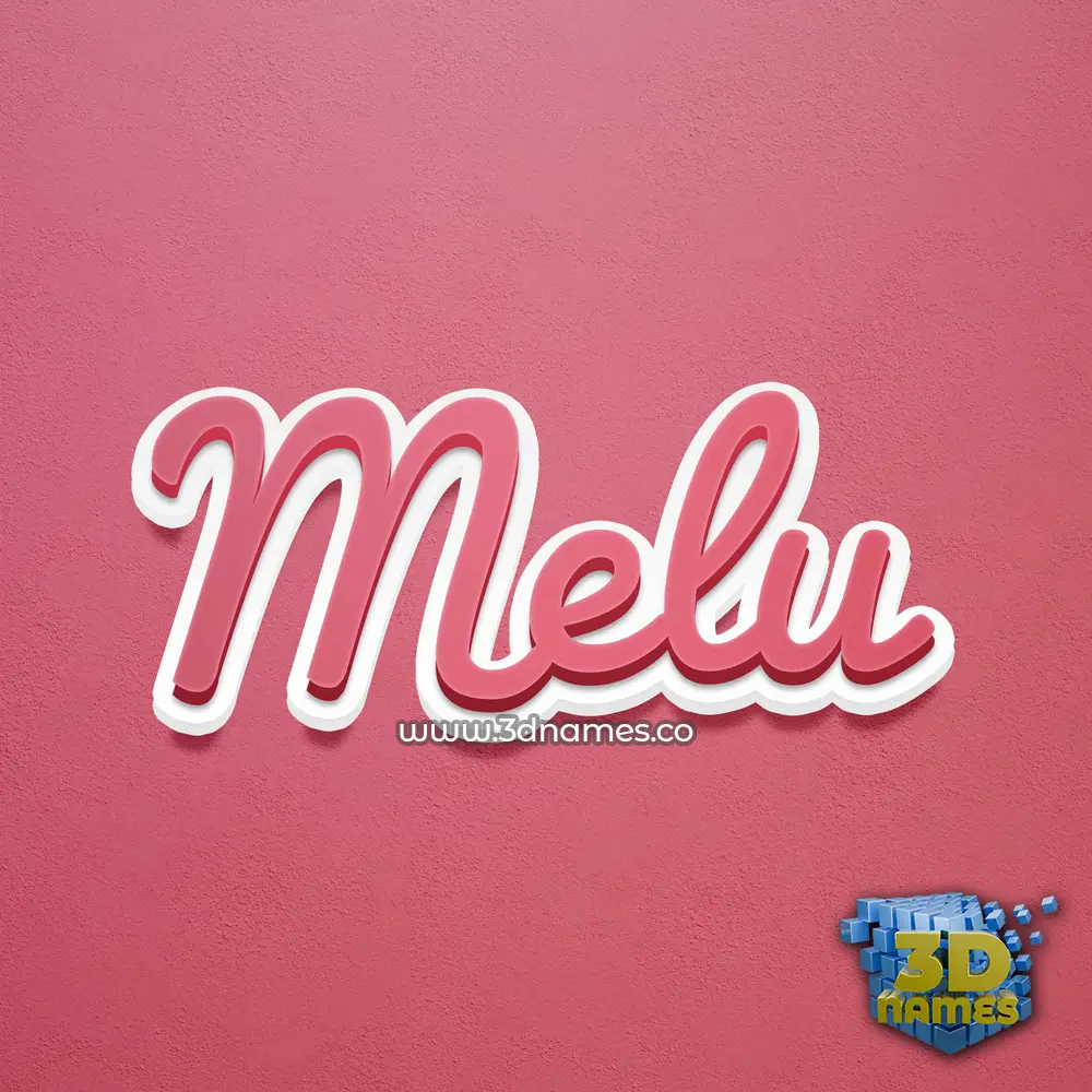 melu in Red Scribble style - 3D name wallpaper