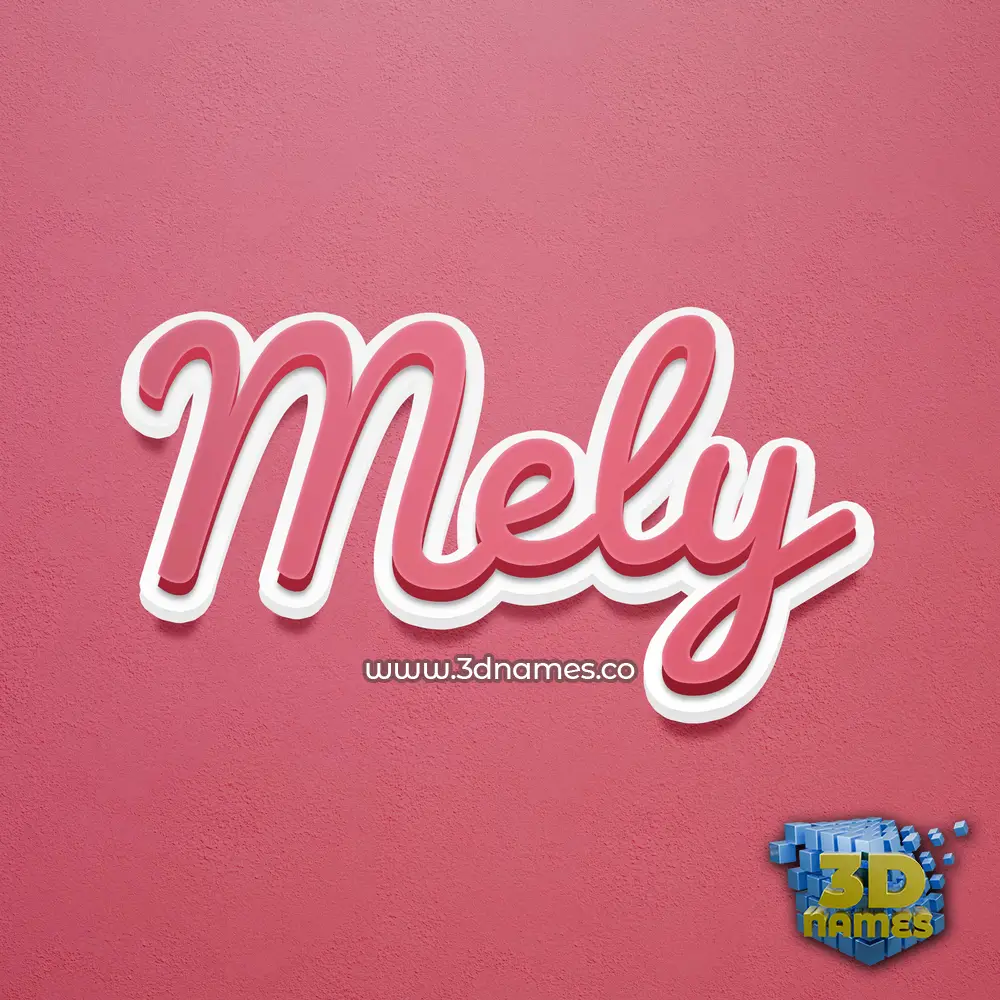 mely in Red Scribble style - 3D name wallpaper