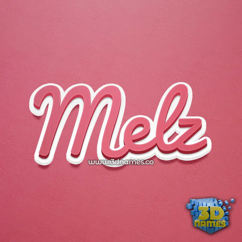 melz in Red Scribble style - 3D name wallpaper