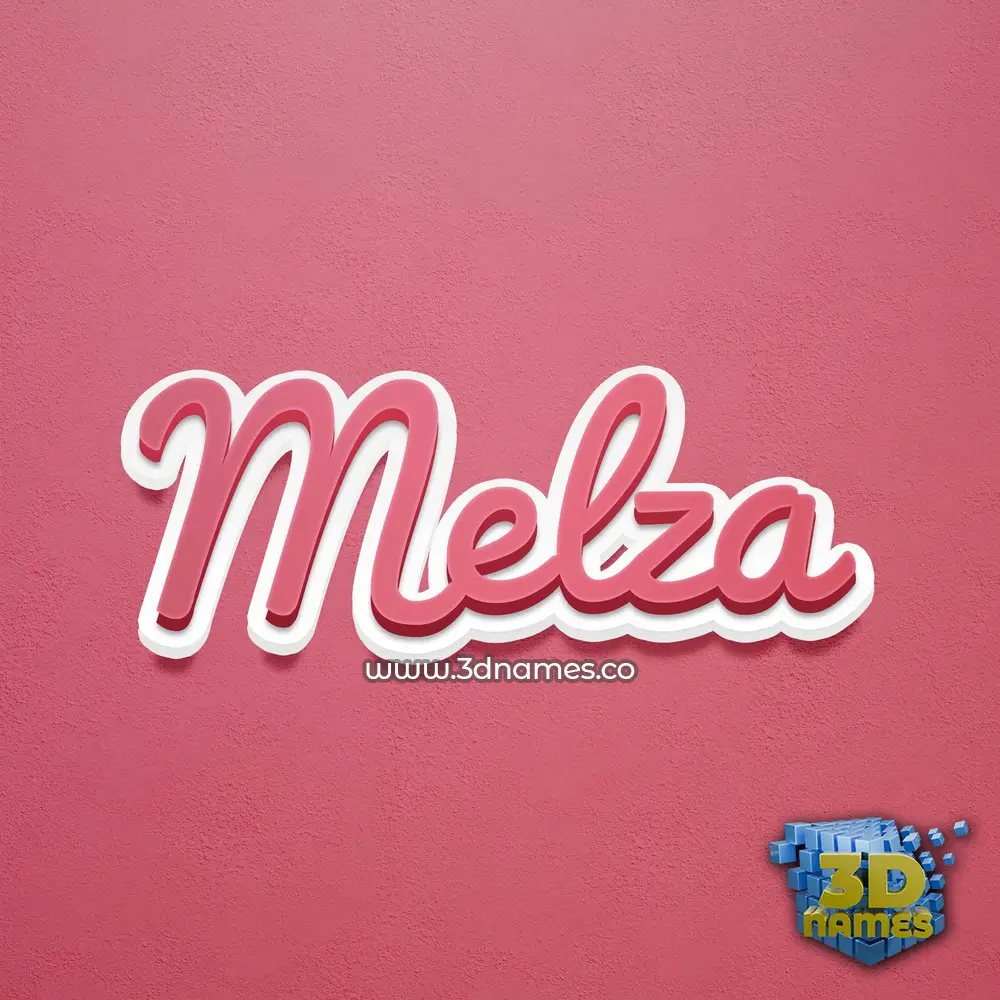 melza in Red Scribble style - 3D name wallpaper