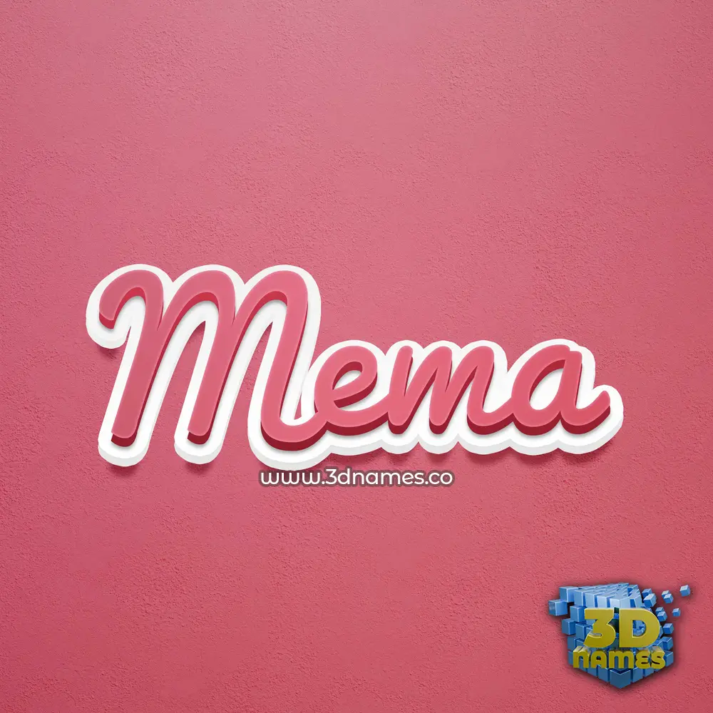 mema in Red Scribble style - 3D name wallpaper