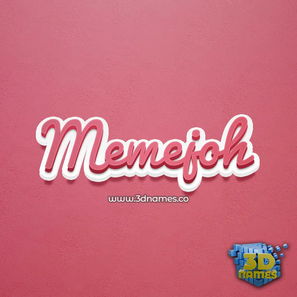 memejoh in Red Scribble style - 3D name wallpaper