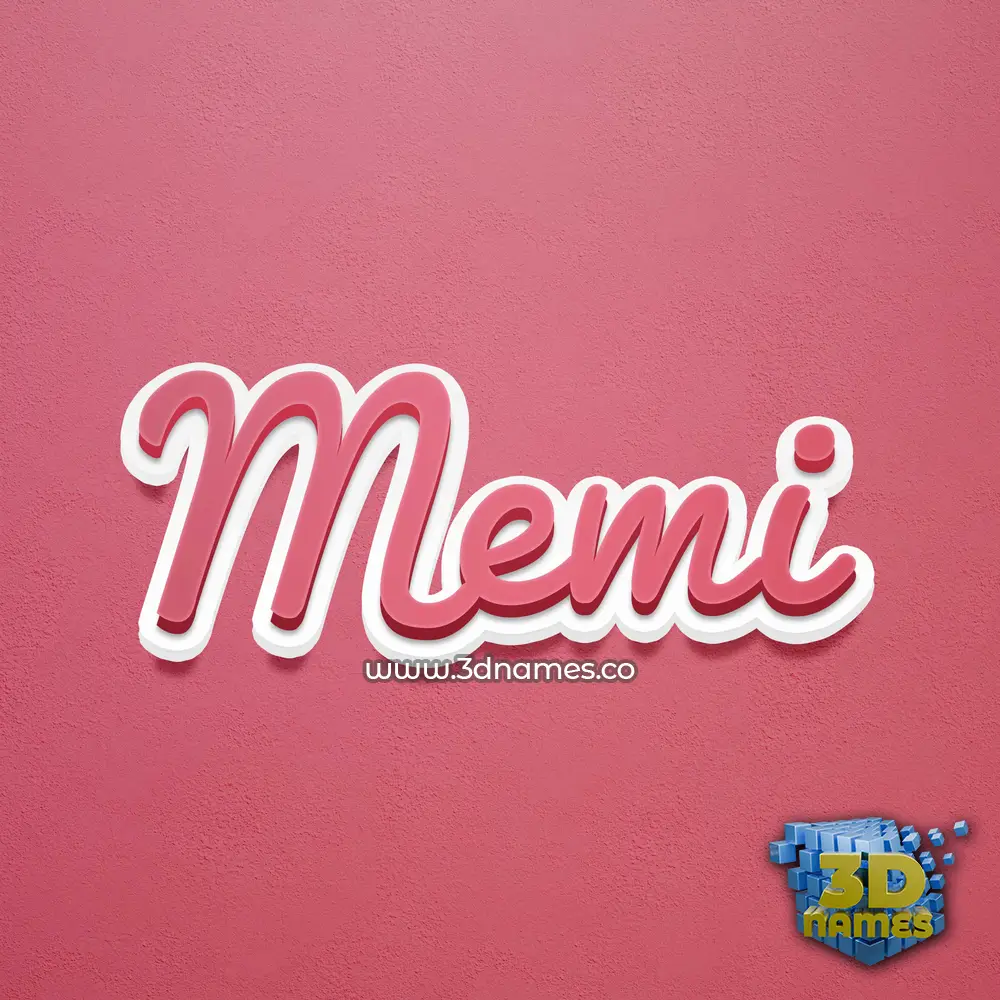 memi in Red Scribble style - 3D name wallpaper