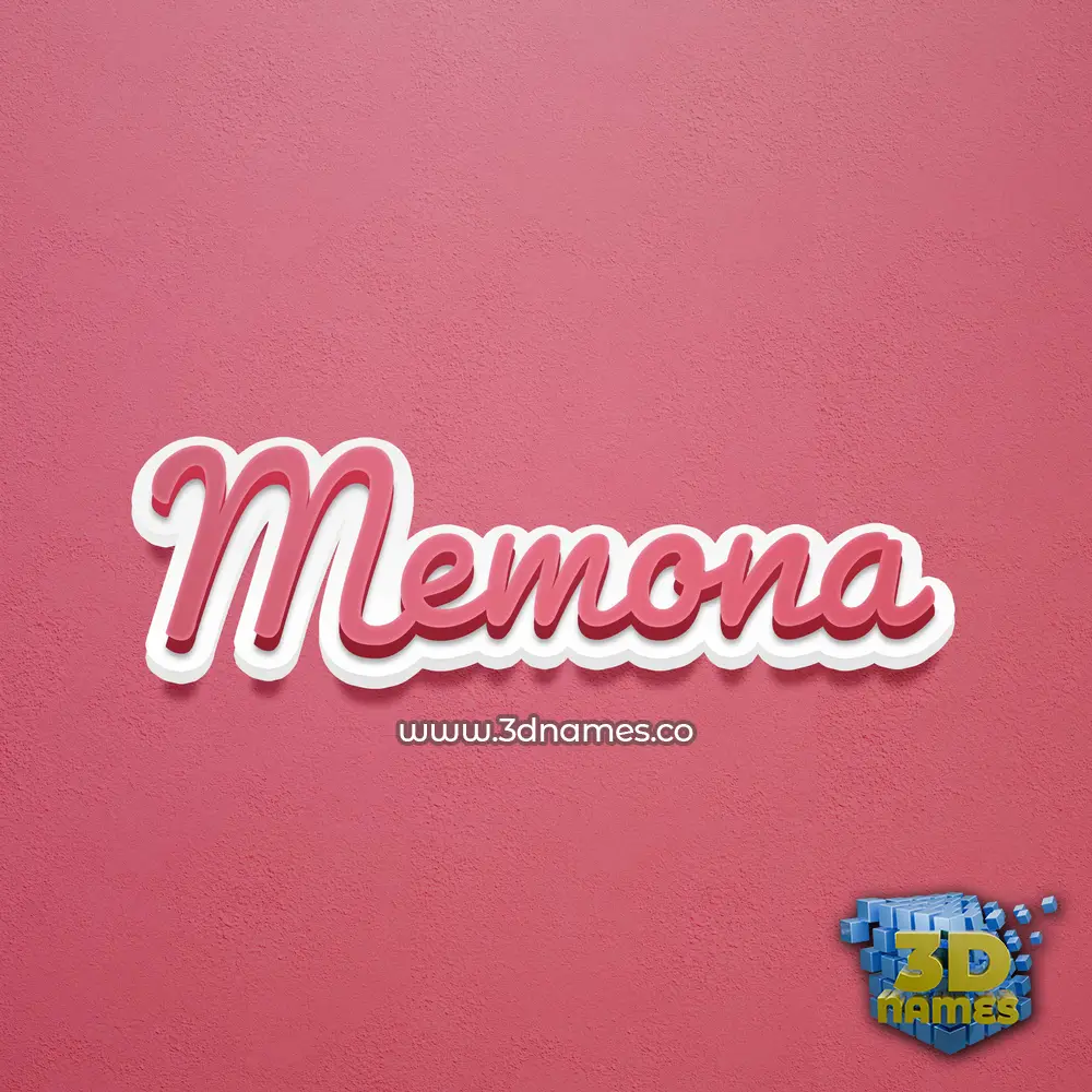 memona in Red Scribble style - 3D name wallpaper