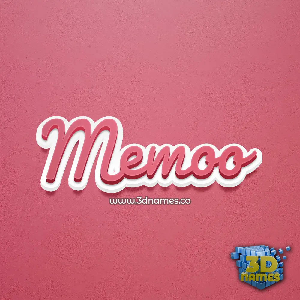 memoo in Red Scribble style - 3D name wallpaper