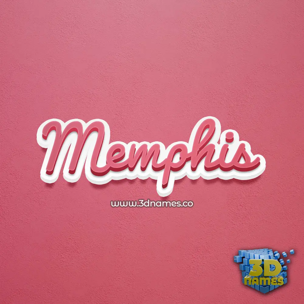 memphis in Red Scribble style - 3D name wallpaper
