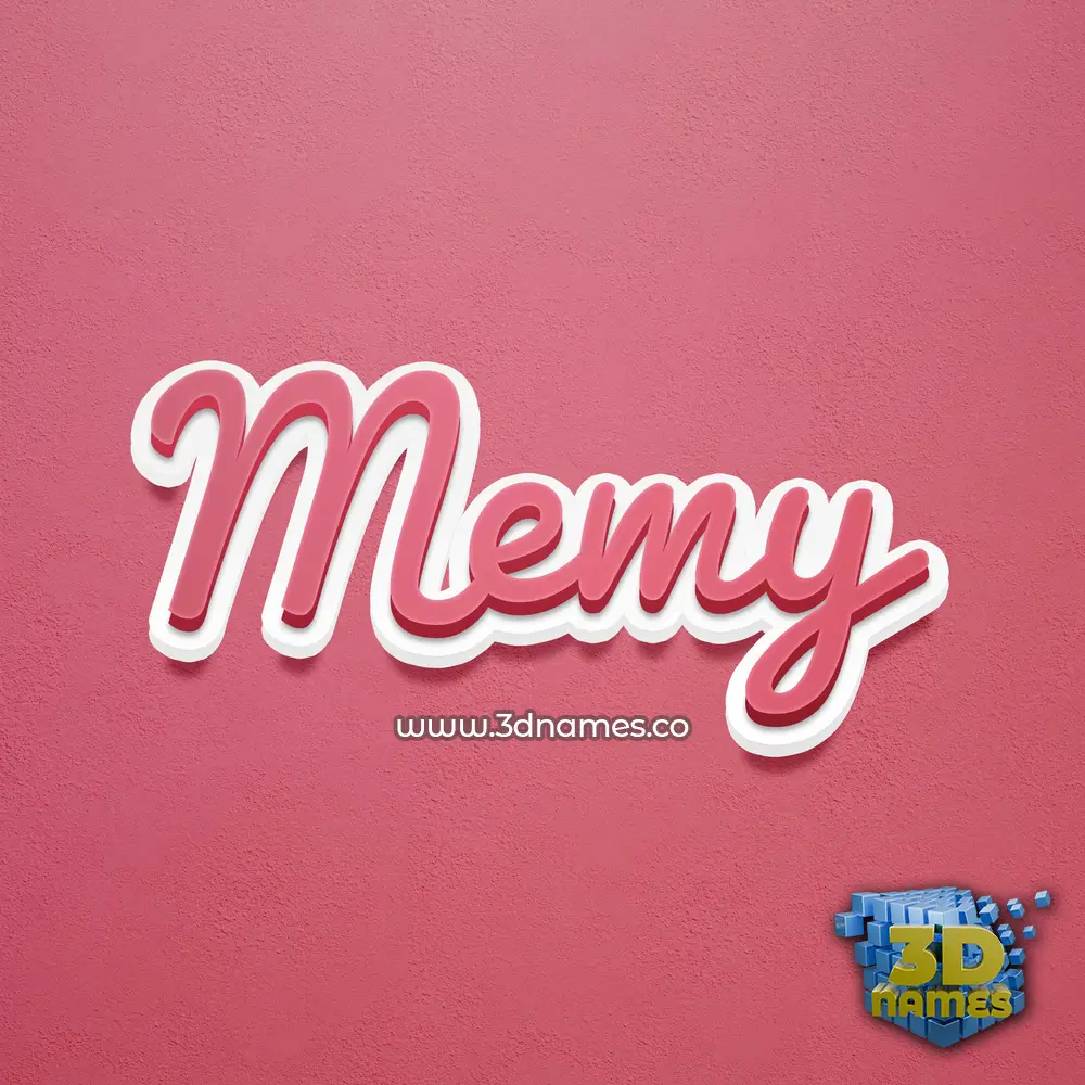 memy in Red Scribble style - 3D name wallpaper