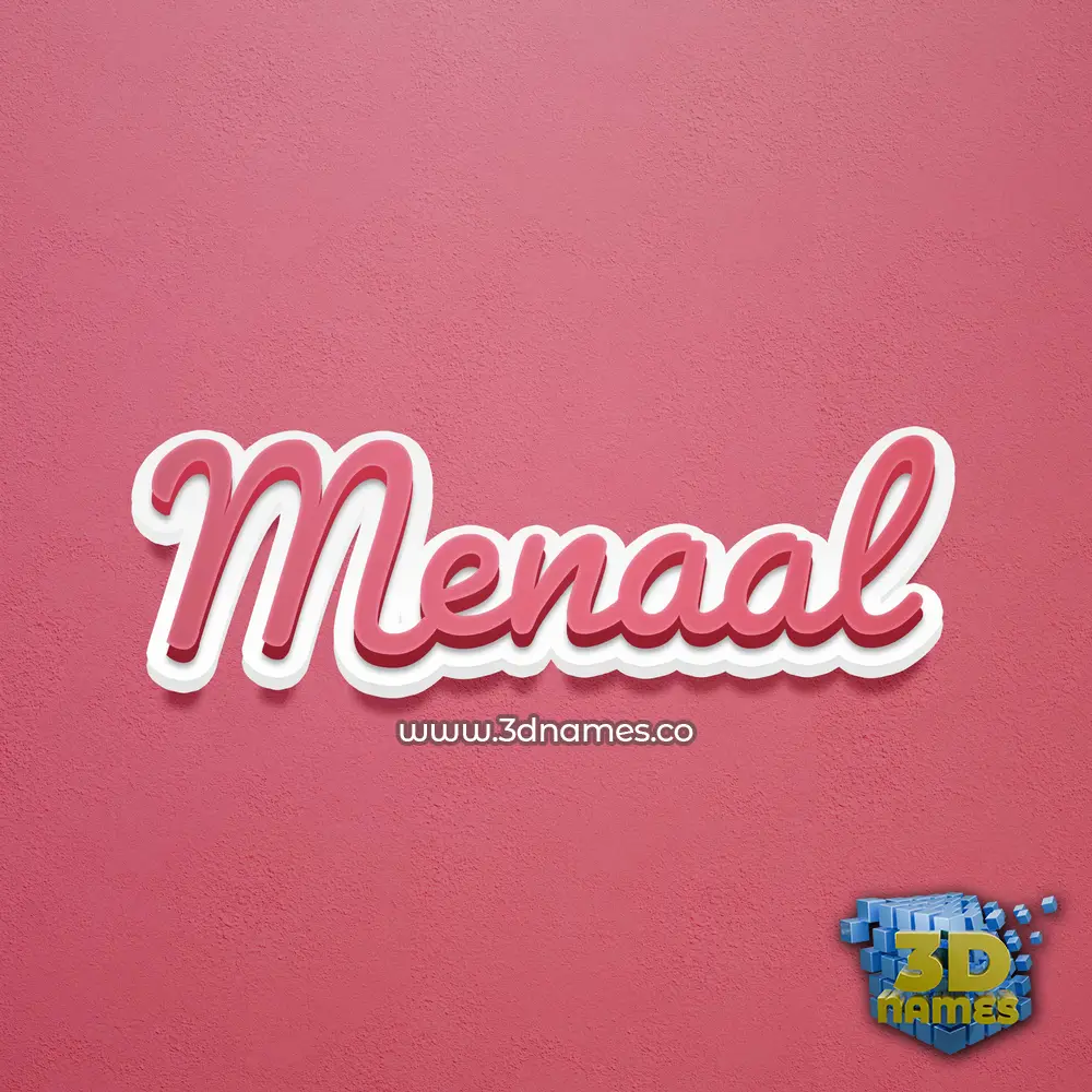 menaal in Red Scribble style - 3D name wallpaper