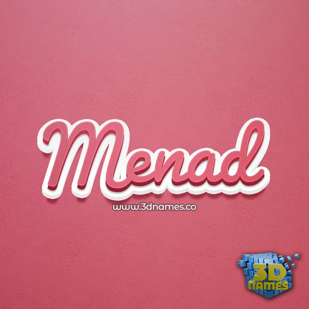 menad in Red Scribble style - 3D name wallpaper