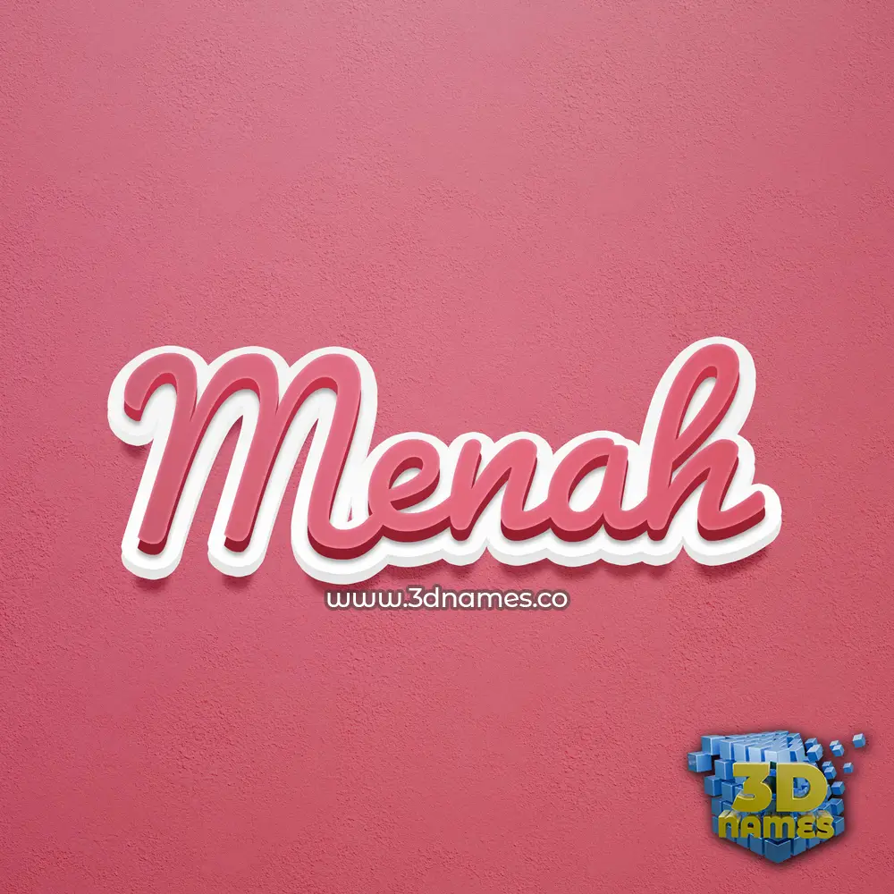 menah in Red Scribble style - 3D name wallpaper