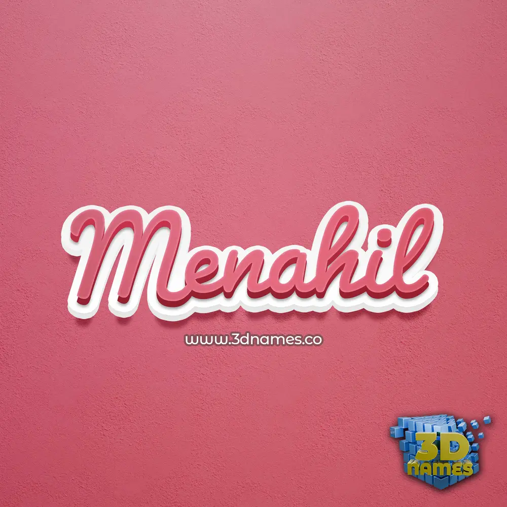menahil in Red Scribble style - 3D name wallpaper