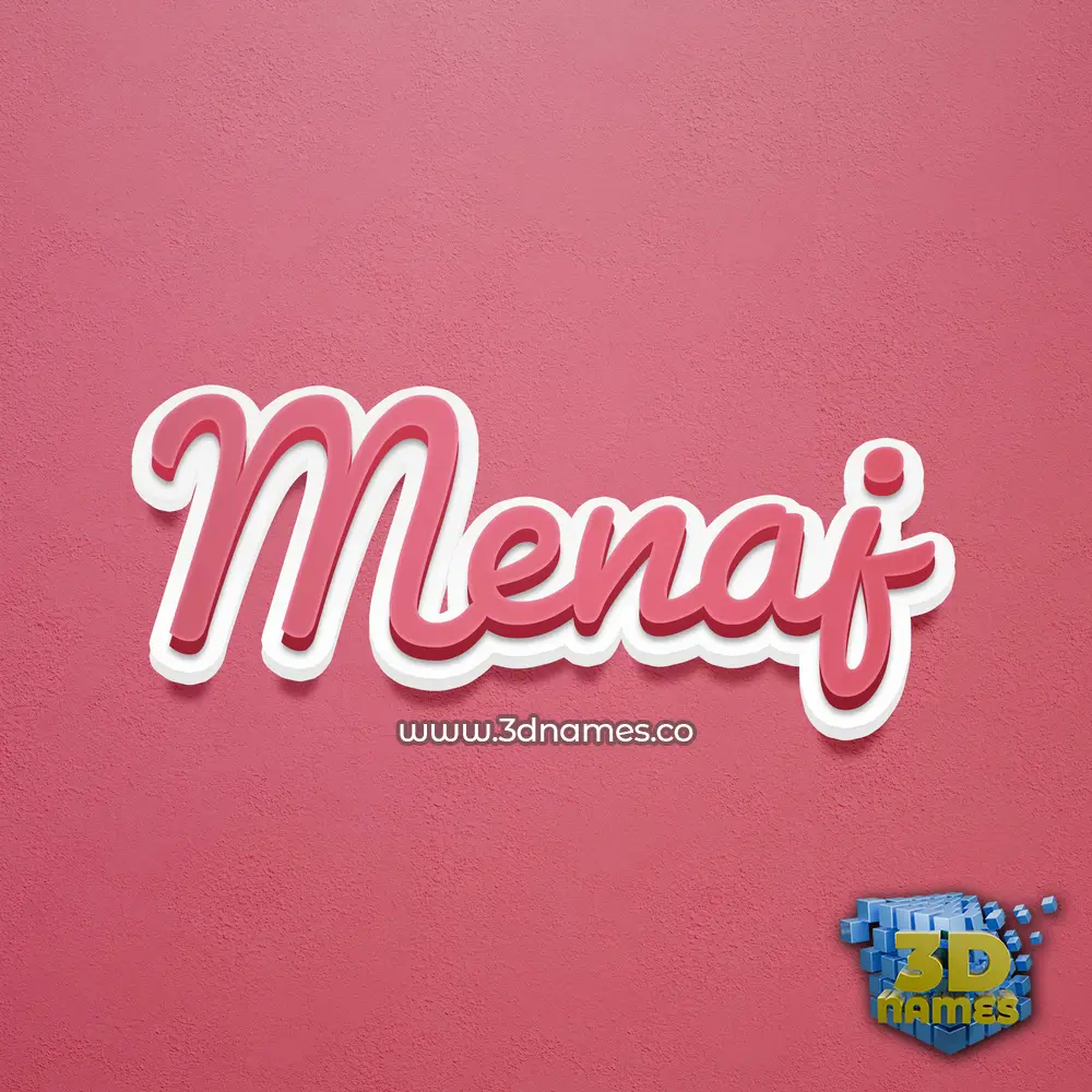 menaj in Red Scribble style - 3D name wallpaper