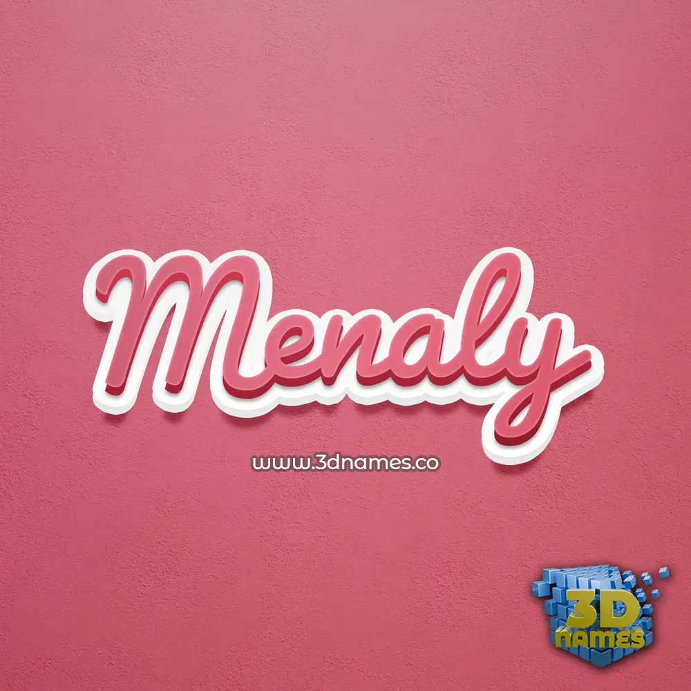 menaly in Red Scribble style - 3D name wallpaper
