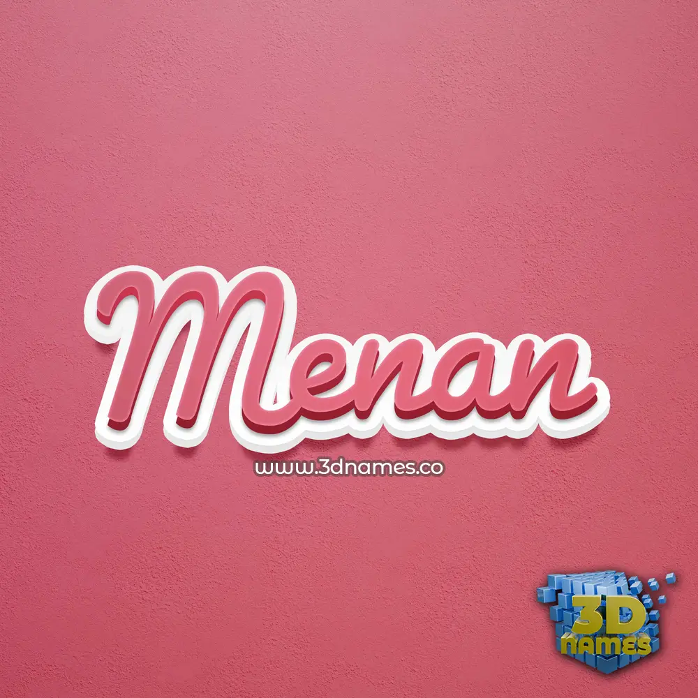 menan in Red Scribble style - 3D name wallpaper