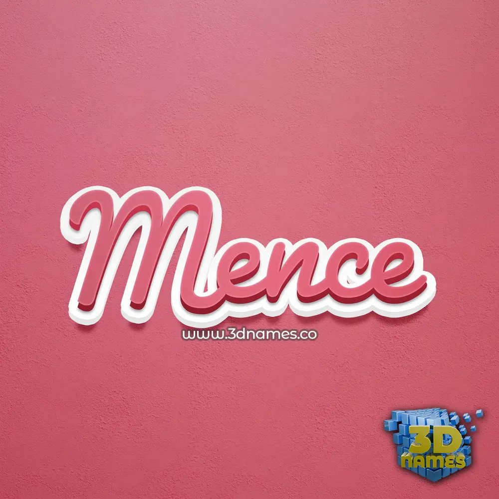 mence in Red Scribble style - 3D name wallpaper