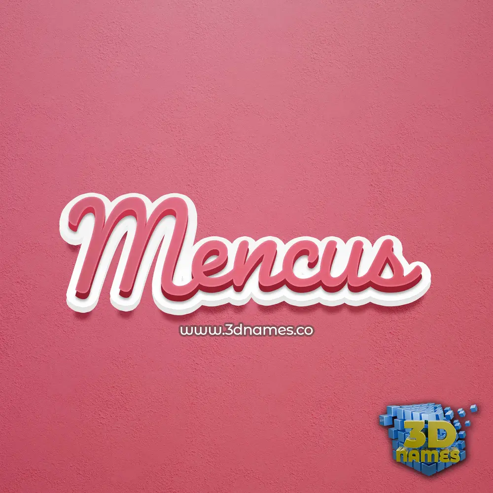 mencus in Red Scribble style - 3D name wallpaper