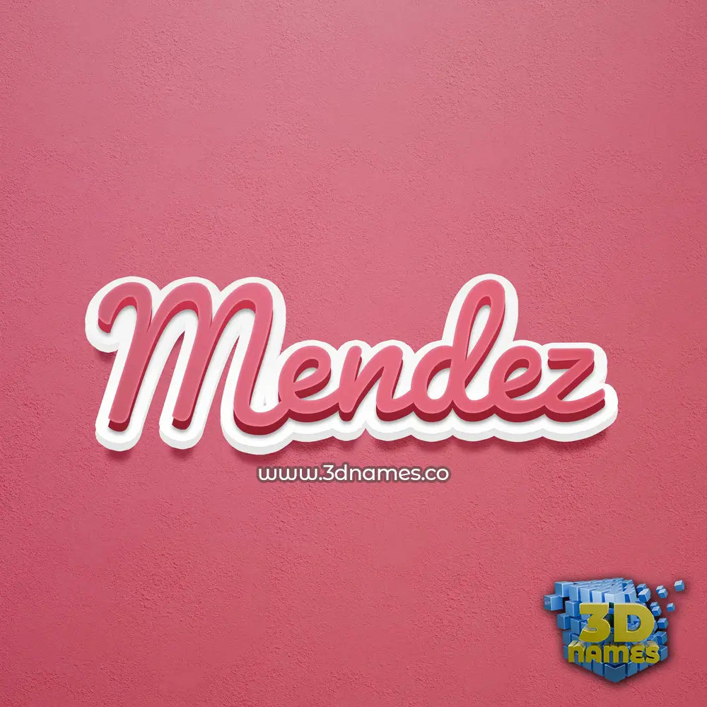 mendez in Red Scribble style - 3D name wallpaper