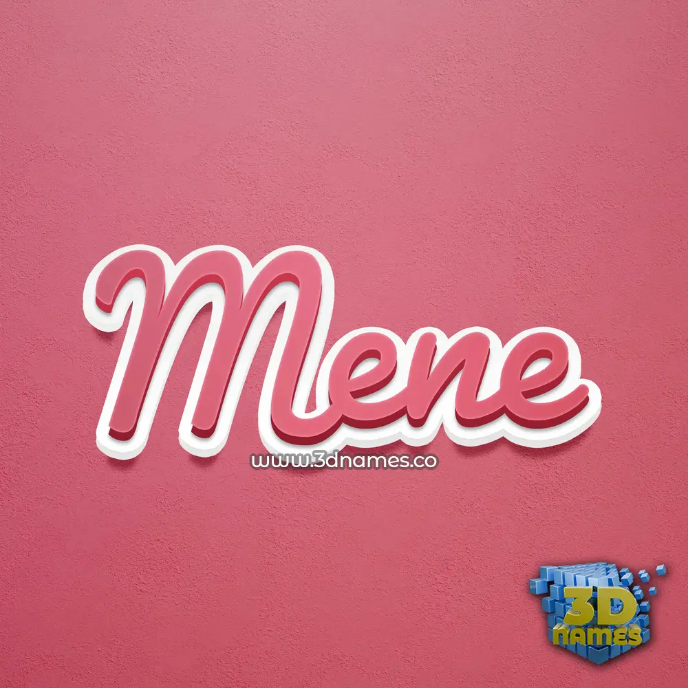 mene in Red Scribble style - 3D name wallpaper