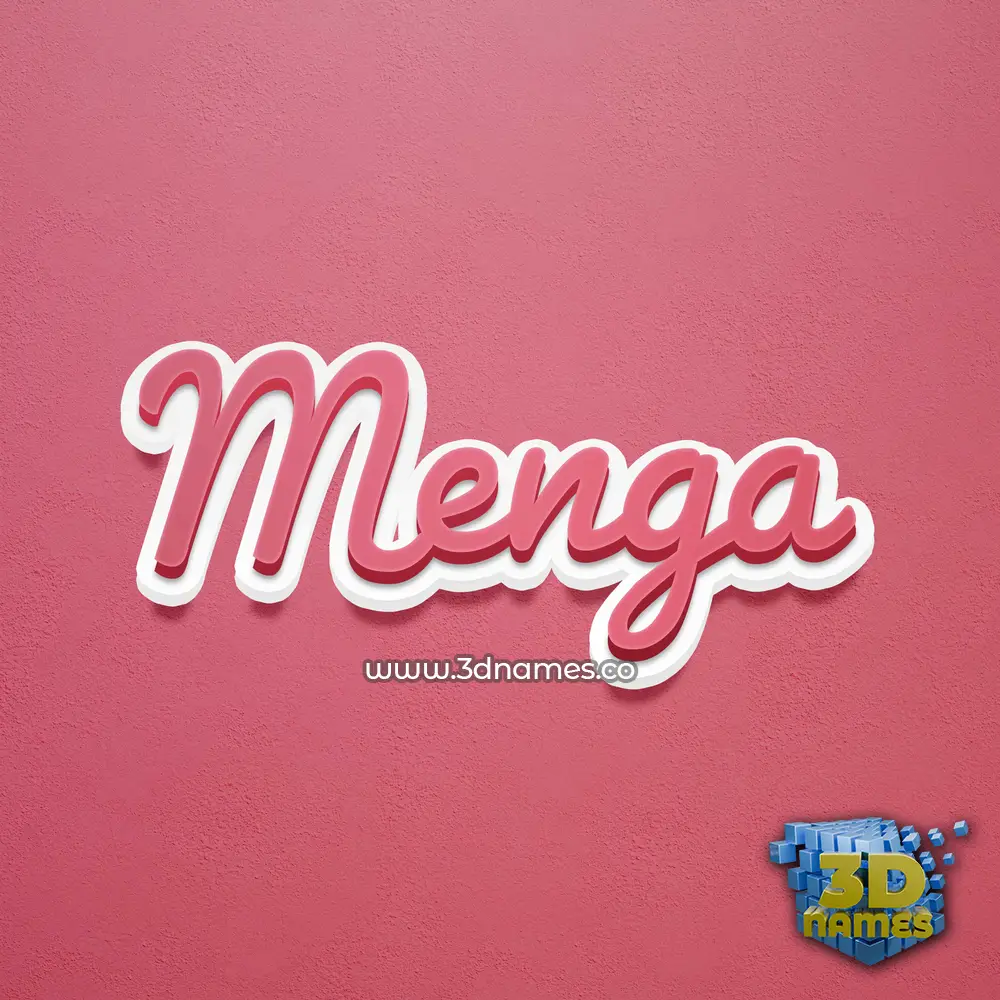 menga in Red Scribble style - 3D name wallpaper