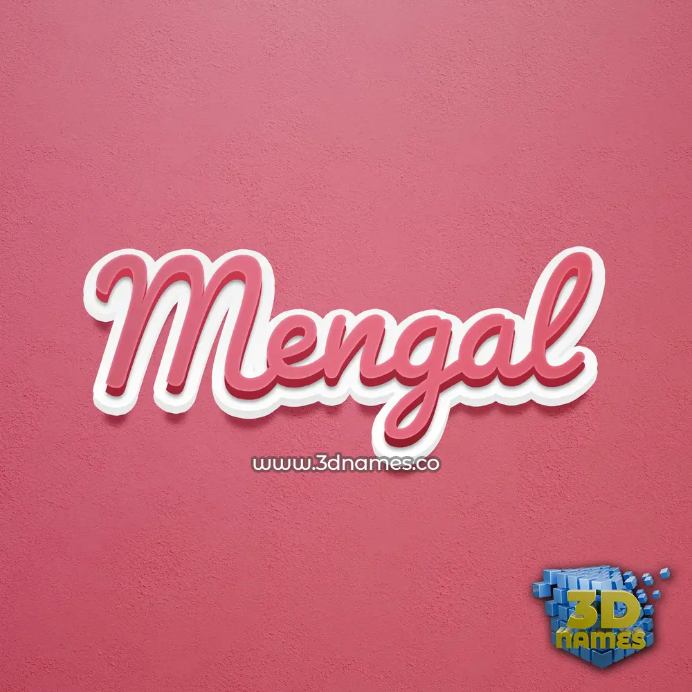 mengal in Red Scribble style - 3D name wallpaper
