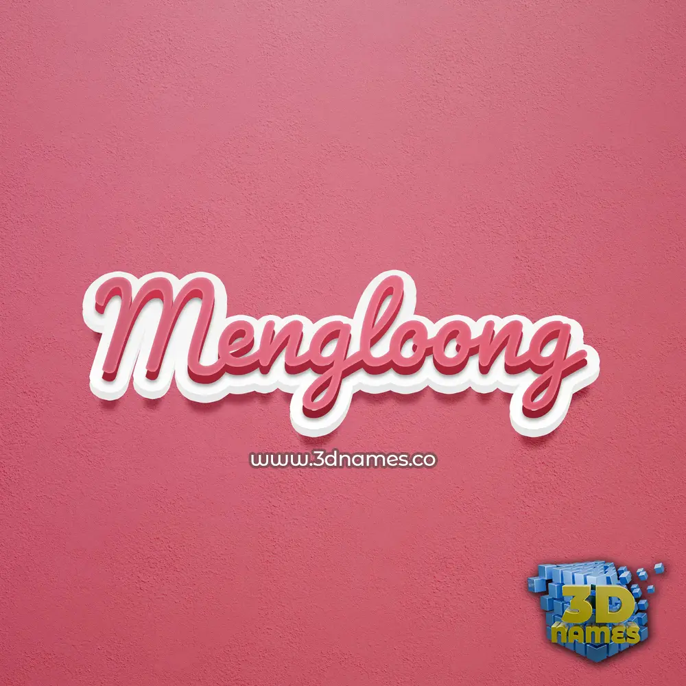 mengloong in Red Scribble style - 3D name wallpaper