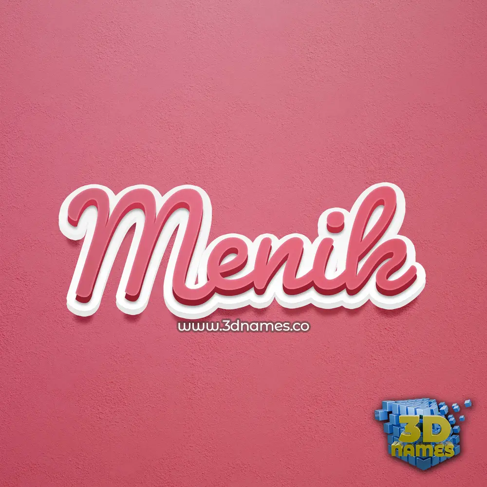 menik in Red Scribble style - 3D name wallpaper