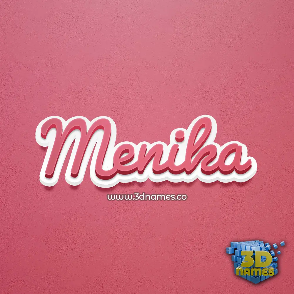 menika in Red Scribble style - 3D name wallpaper