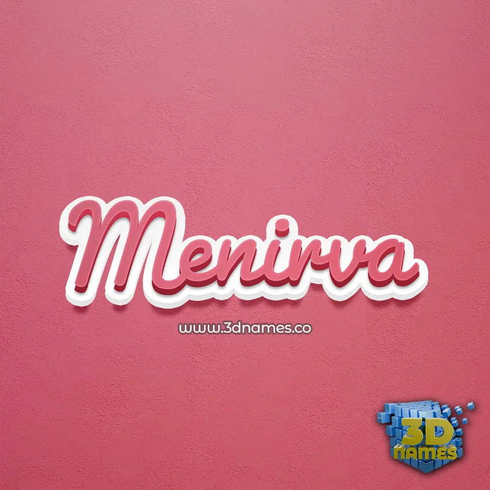 menirva in Red Scribble style - 3D name wallpaper