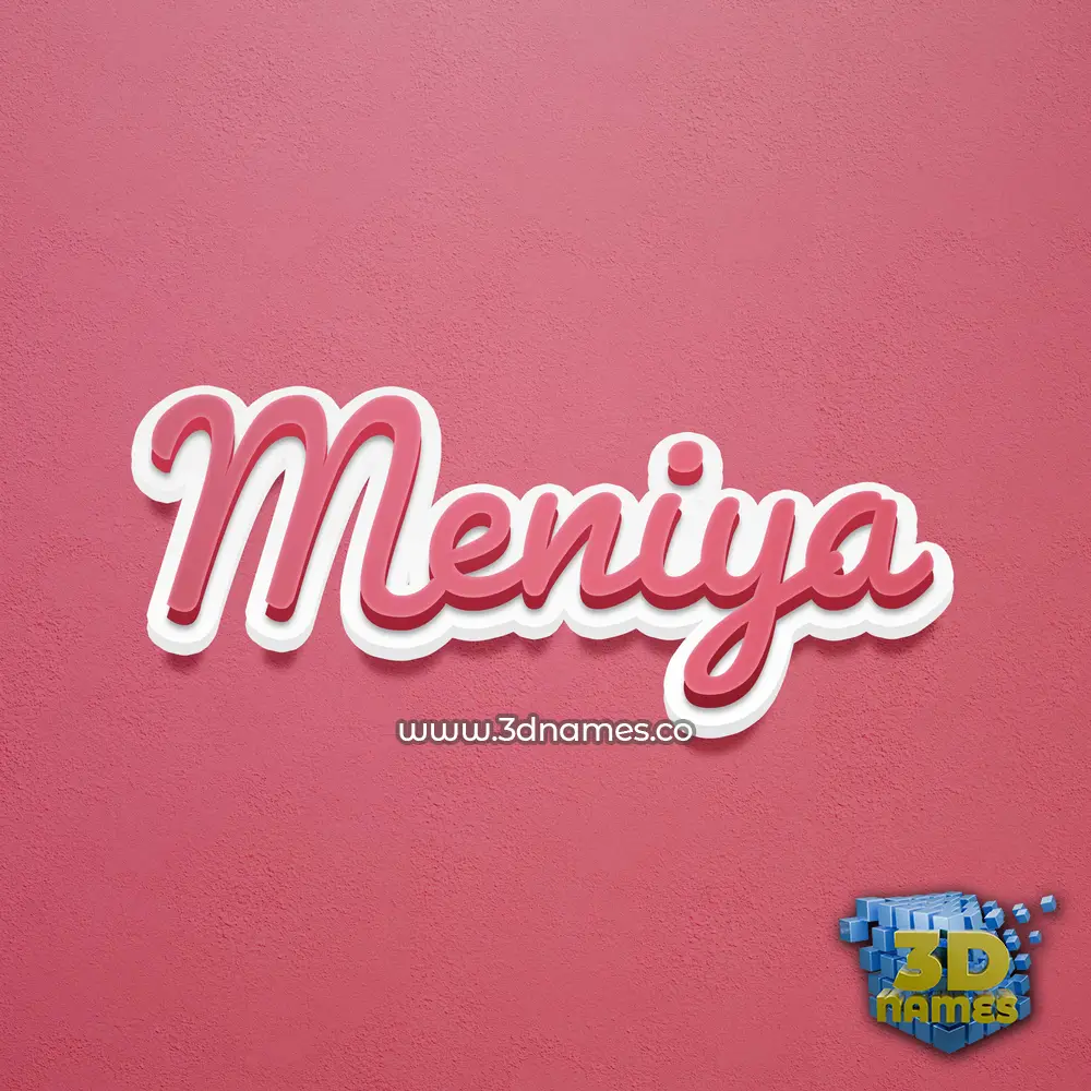 meniya in Red Scribble style - 3D name wallpaper