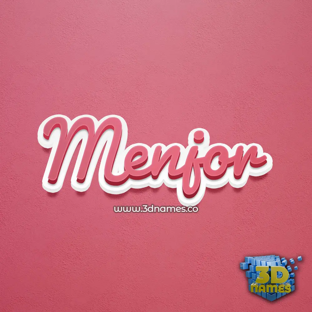 menjor in Red Scribble style - 3D name wallpaper