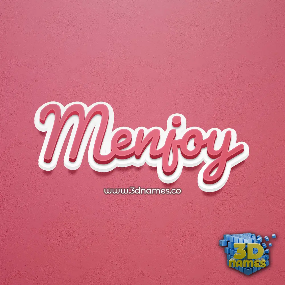 menjoy in Red Scribble style - 3D name wallpaper