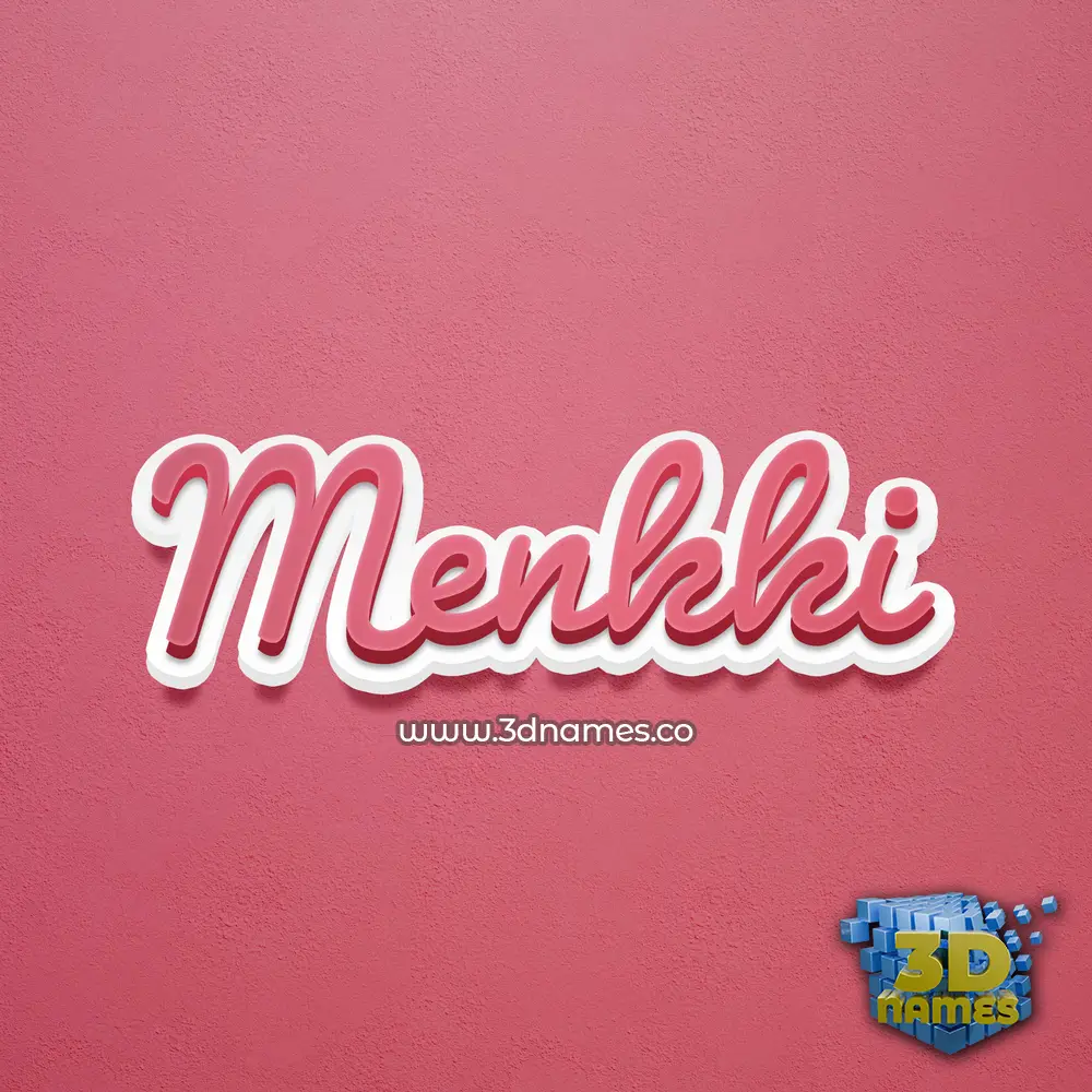 menkki in Red Scribble style - 3D name wallpaper