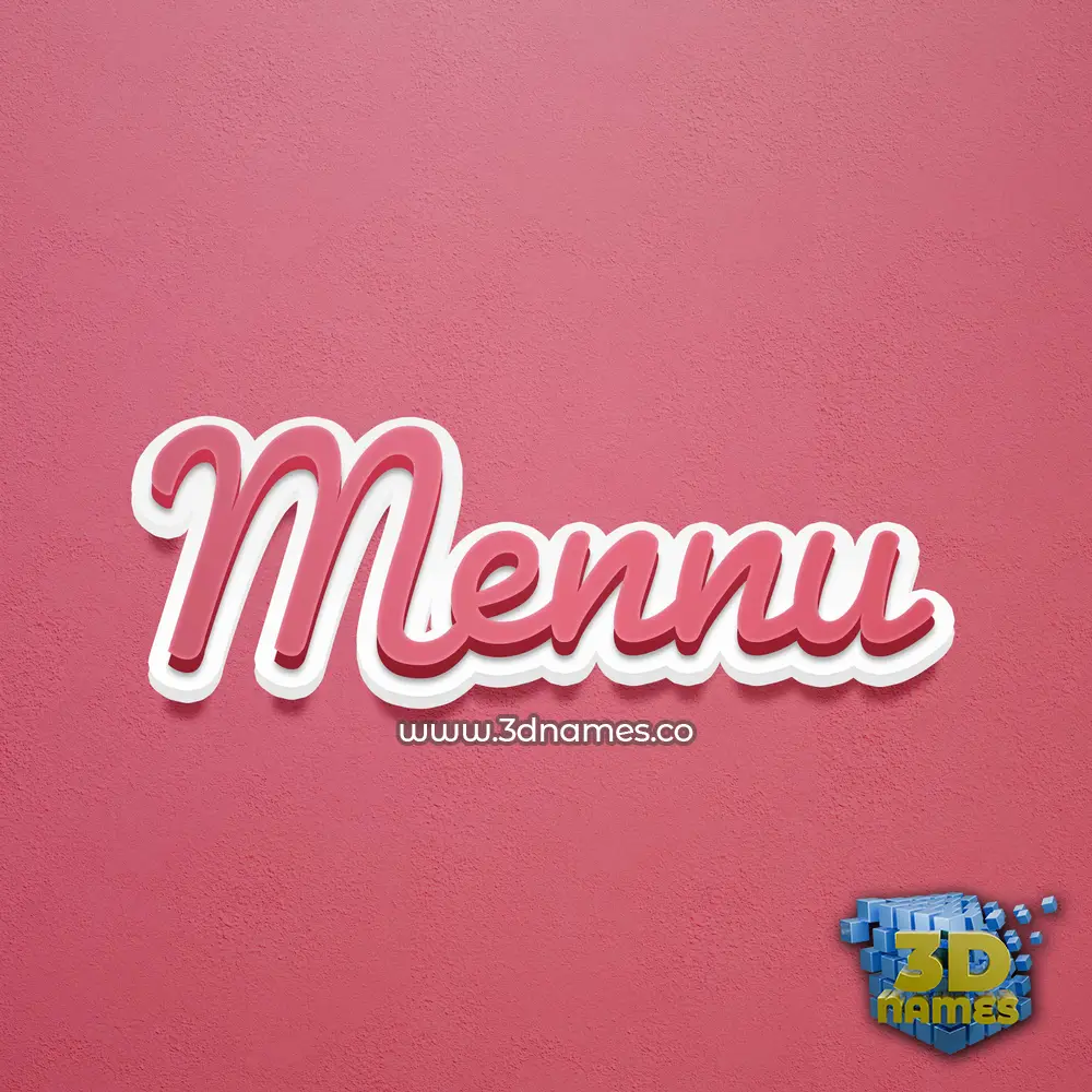 mennu in Red Scribble style - 3D name wallpaper