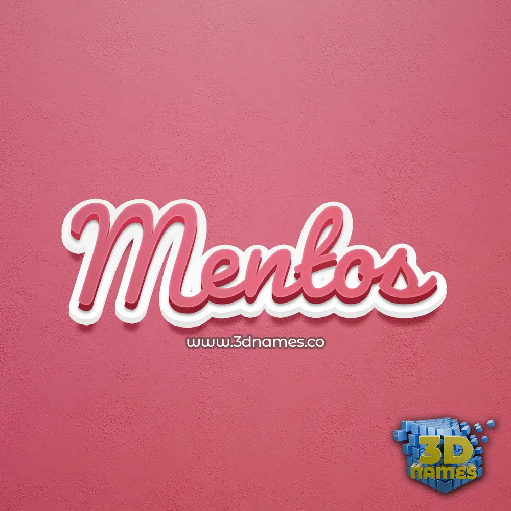 mentos in Red Scribble style - 3D name wallpaper